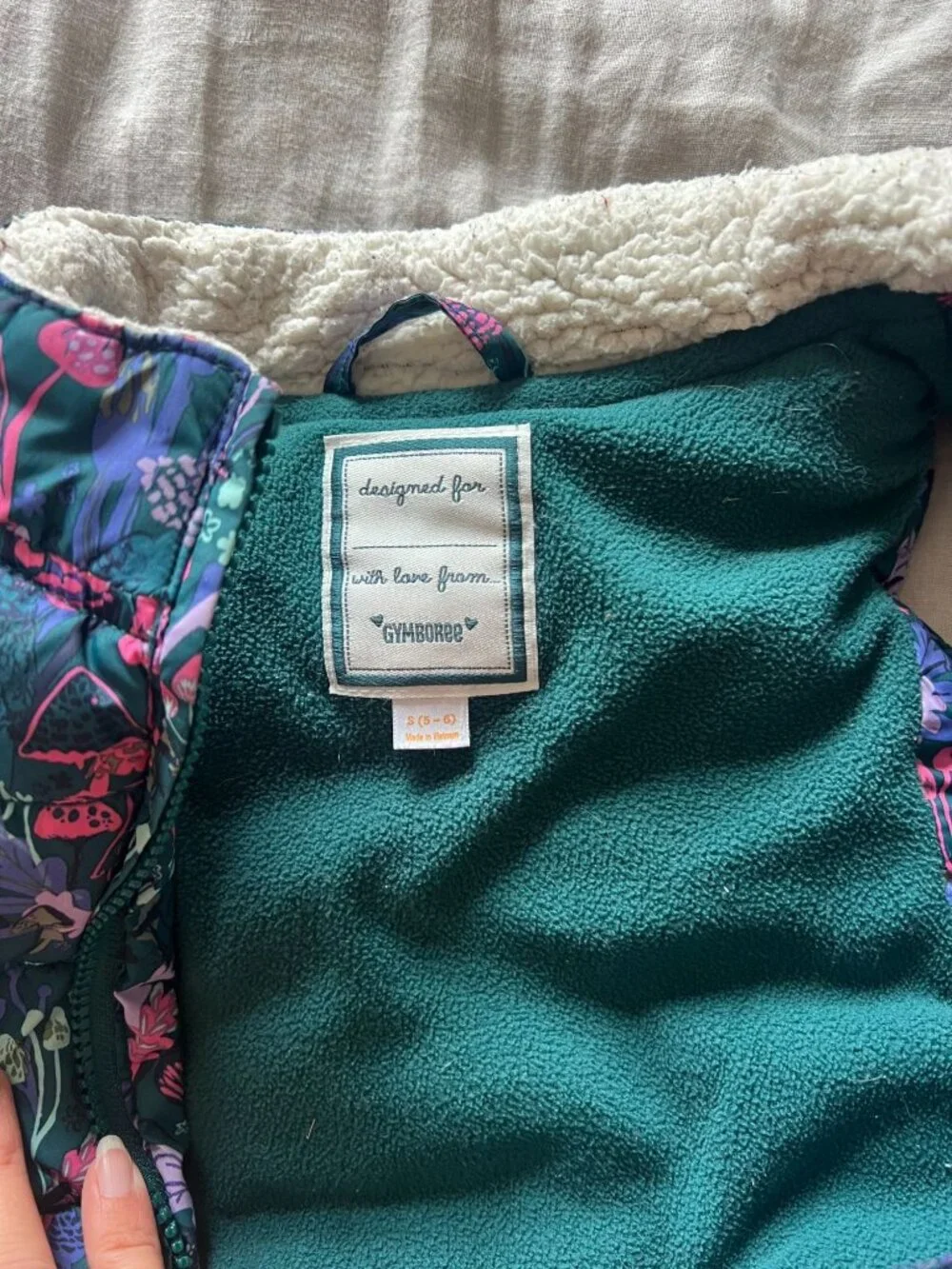 Gymboree Woodland Mushroom and Floral Puffer Vest 5-6 years